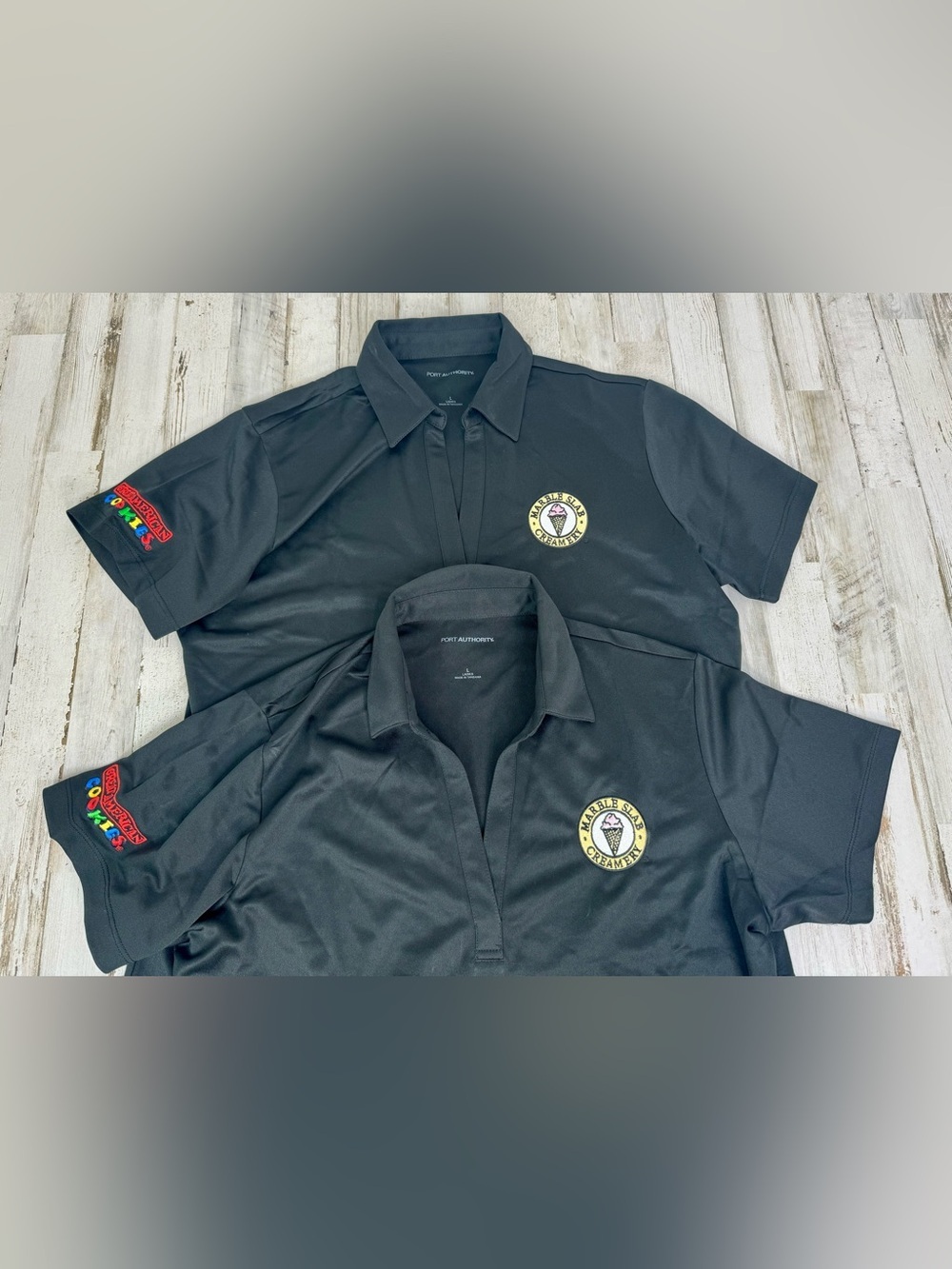 Great American Cookie Company Uniform Shirt Size Large Black Lot Of 2 - Picture 2 of 9